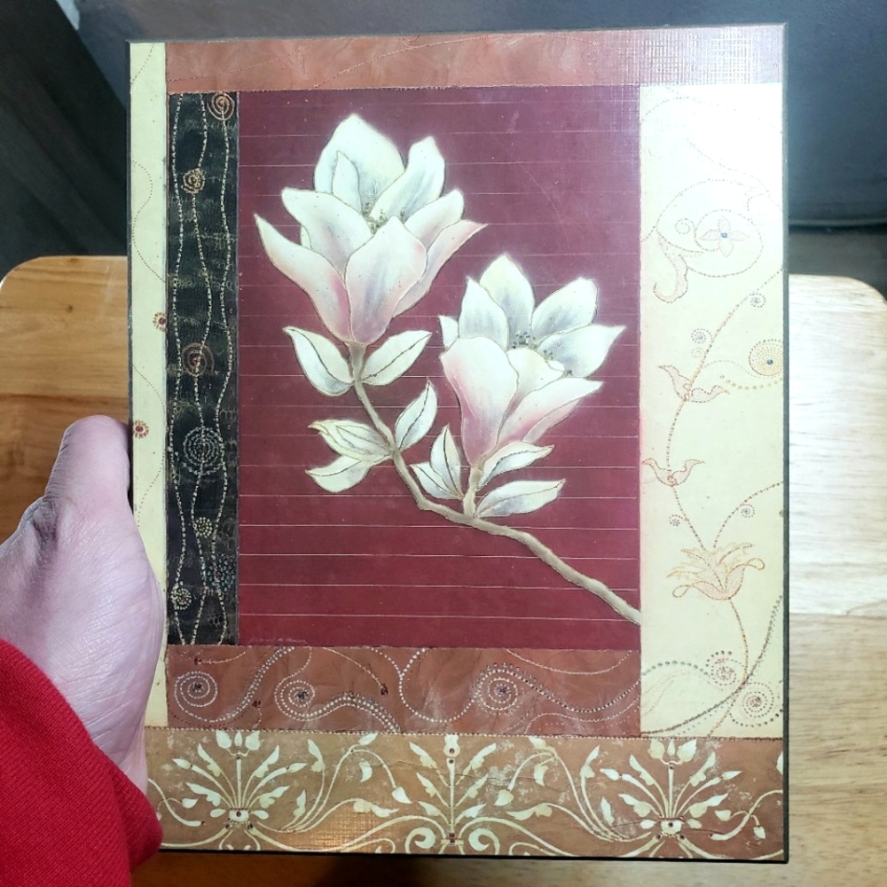Hand Painted, Flower Art, Hanging Wood Wall Decor